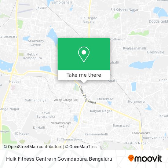 Hulk Fitness Centre in Govindapura map