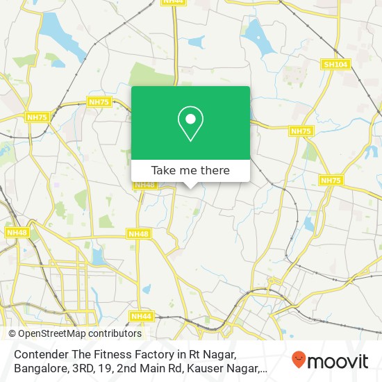 Contender The Fitness Factory in Rt Nagar, Bangalore, 3RD, 19, 2nd Main Rd, Kauser Nagar, Dinnur, H map
