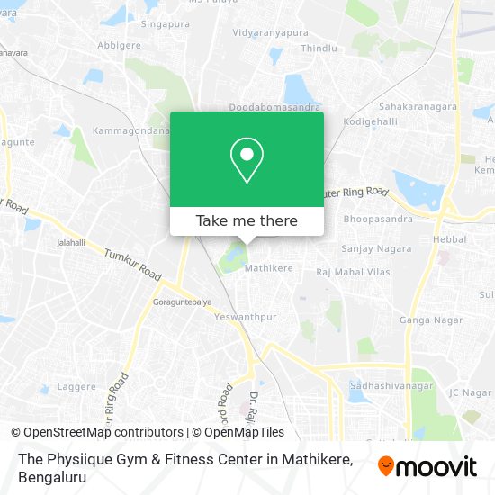 The Physiique Gym & Fitness Center in Mathikere map