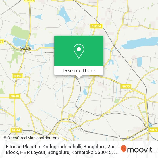 Fitness Planet in Kadugondanahalli, Bangalore, 2nd Block, HBR Layout, Bengaluru, Karnataka 560045, map