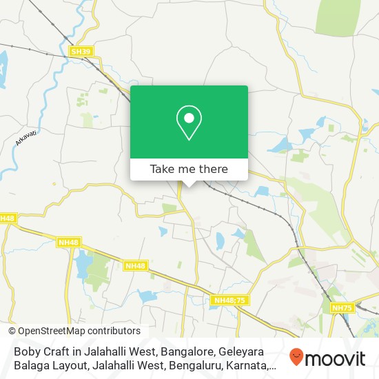 Boby Craft in Jalahalli West, Bangalore, Geleyara Balaga Layout, Jalahalli West, Bengaluru, Karnata map