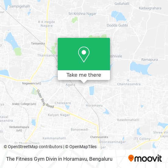 The Fitness Gym Divin in Horamavu map