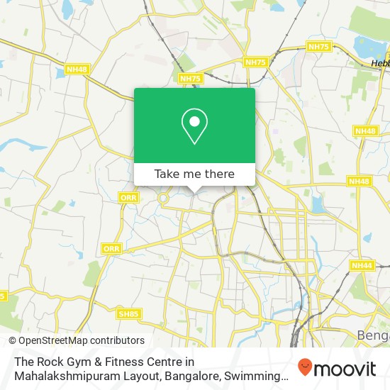 The Rock Gym & Fitness Centre in Mahalakshmipuram Layout, Bangalore, Swimming Pool Rd, Yeshwanthpur map