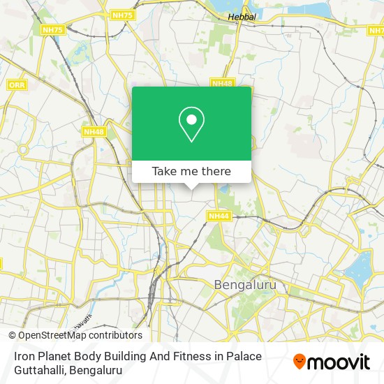 Iron Planet Body Building And Fitness in Palace Guttahalli map