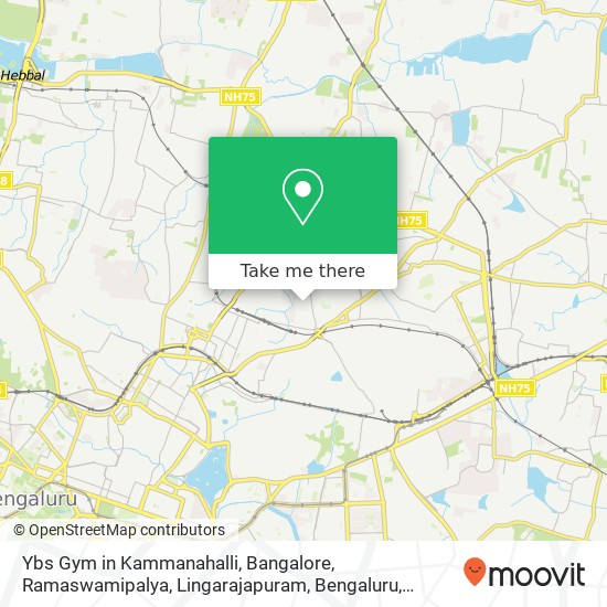 Ybs Gym in Kammanahalli, Bangalore, Ramaswamipalya, Lingarajapuram, Bengaluru, Karnataka, India map