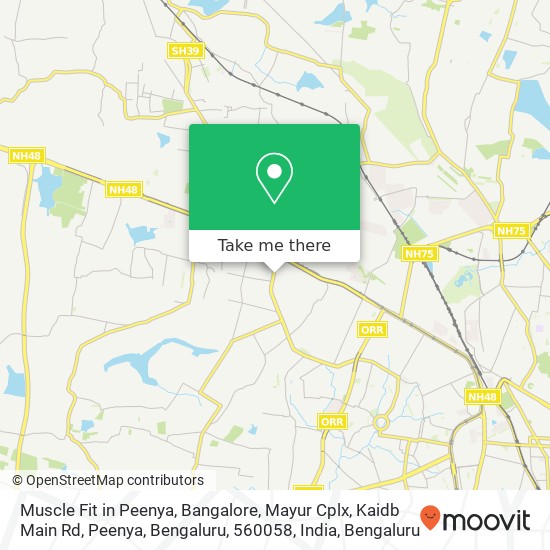 Muscle Fit in Peenya, Bangalore, Mayur Cplx, Kaidb Main Rd, Peenya, Bengaluru, 560058, India map