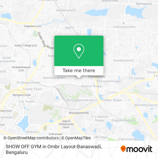 SHOW OFF GYM in Ombr Layout-Banaswadi map