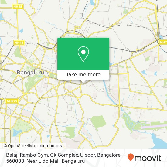 Balaji Rambo Gym, Gk Complex, Ulsoor, Bangalore - 560008, Near Lido Mall map