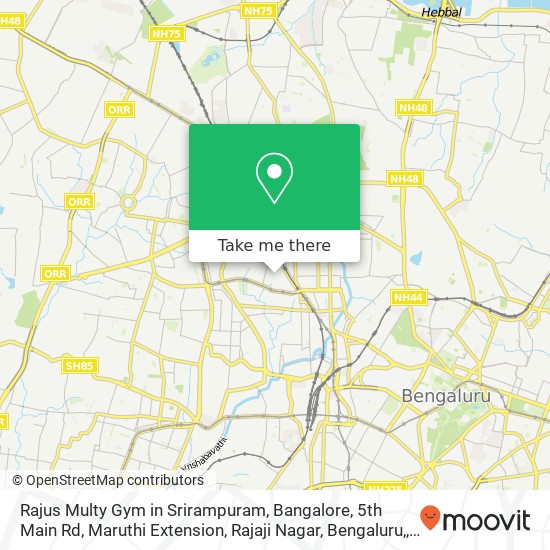 Rajus Multy Gym in Srirampuram, Bangalore, 5th Main Rd, Maruthi Extension, Rajaji Nagar, Bengaluru, map