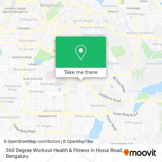 360 Degree Workout Health & Fitness in Hosur Road map