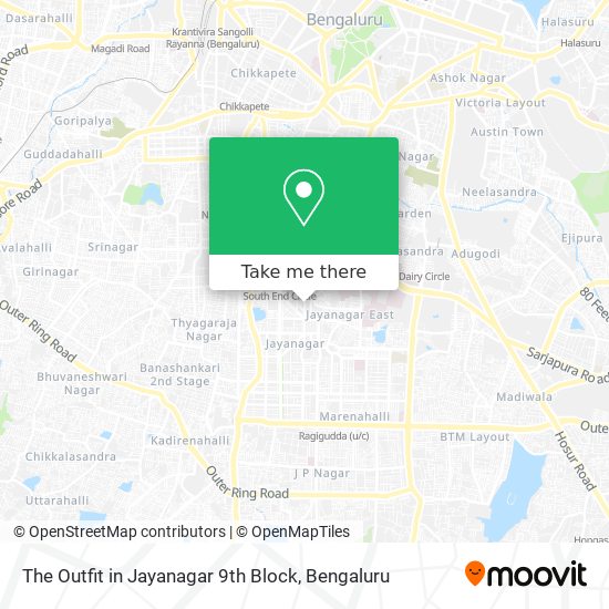 The Outfit in Jayanagar 9th Block map