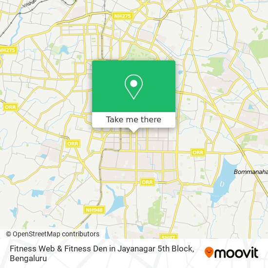 Fitness Web & Fitness Den in Jayanagar 5th Block map