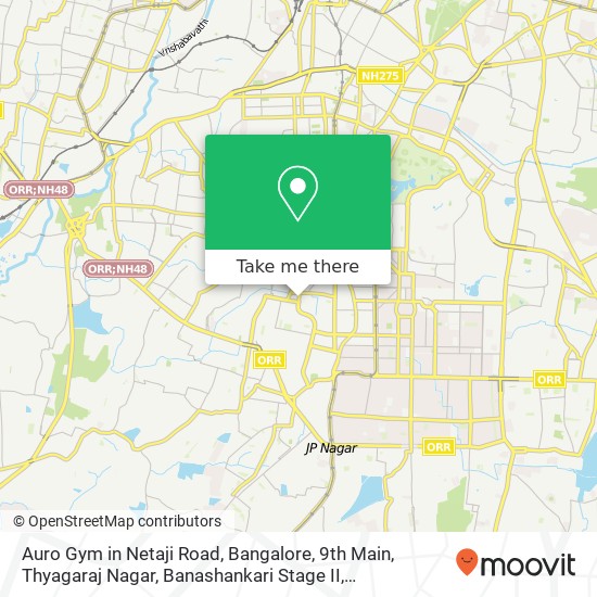 Auro Gym in Netaji Road, Bangalore, 9th Main, Thyagaraj Nagar, Banashankari Stage II, Banashankari, map