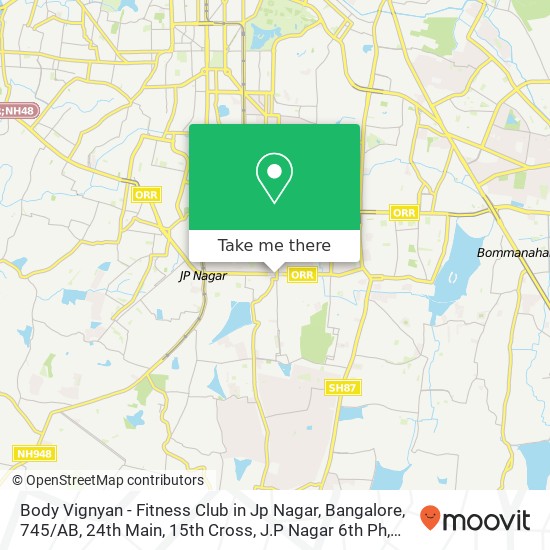 Body Vignyan - Fitness Club in Jp Nagar, Bangalore, 745 / AB, 24th Main, 15th Cross, J.P Nagar 6th Ph map