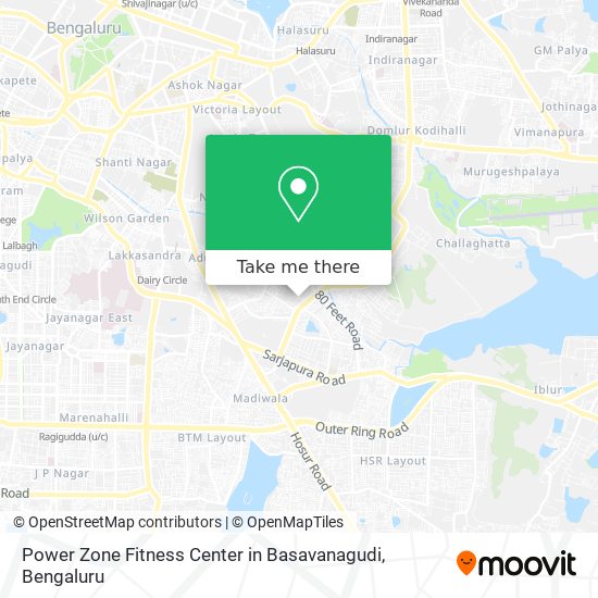 Power Zone Fitness Center in Basavanagudi map