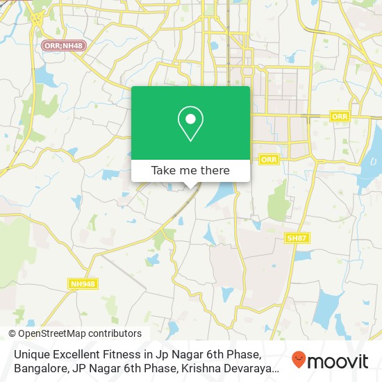 Unique Excellent Fitness in Jp Nagar 6th Phase, Bangalore, JP Nagar 6th Phase, Krishna Devaraya Nag map