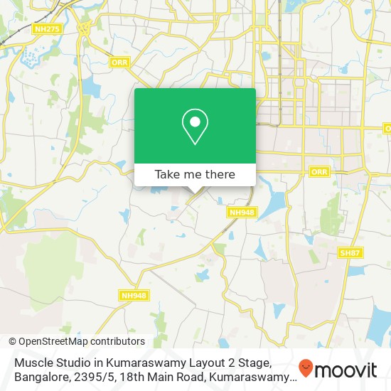 Muscle Studio in Kumaraswamy Layout 2 Stage, Bangalore, 2395 / 5, 18th Main Road, Kumaraswamy Layout map