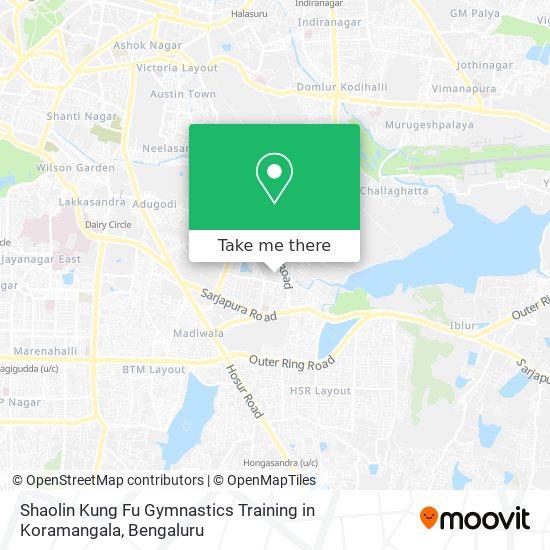 Shaolin Kung Fu Gymnastics Training in Koramangala map