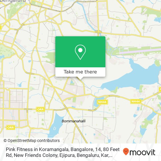 Pink Fitness in Koramangala, Bangalore, 14, 80 Feet Rd, New Friends Colony, Ejipura, Bengaluru, Kar map