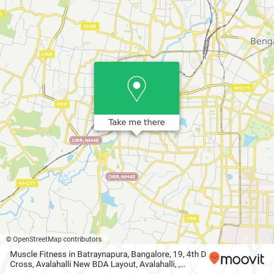 Muscle Fitness in Batraynapura, Bangalore, 19, 4th D Cross, Avalahalli New BDA Layout, Avalahalli, map