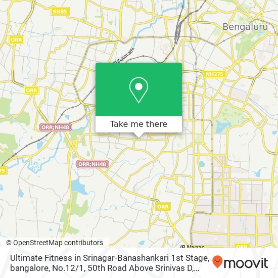 Ultimate Fitness in Srinagar-Banashankari 1st Stage, bangalore, No.12 / 1, 50th Road Above Srinivas D map