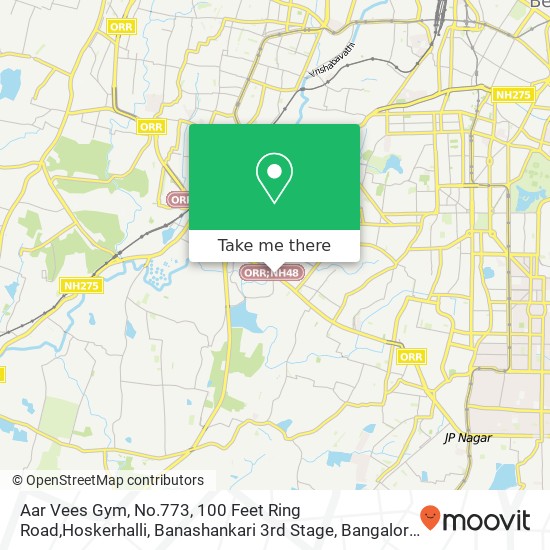 Aar Vees Gym, No.773, 100 Feet Ring Road,Hoskerhalli, Banashankari 3rd Stage, Bangalore - 560085 map