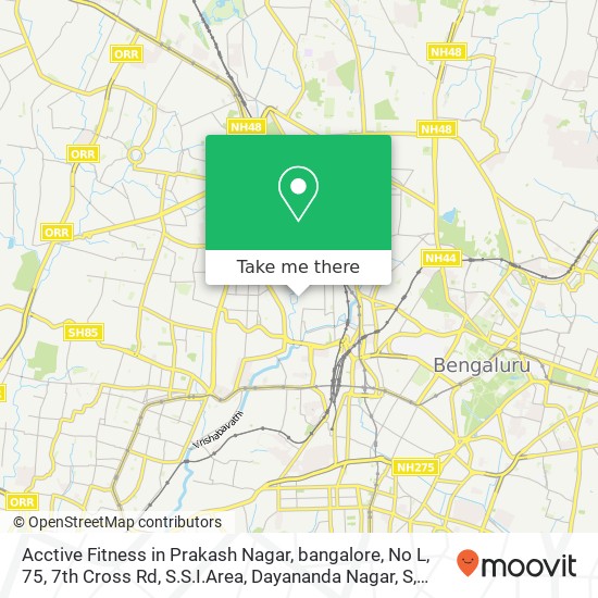 Acctive Fitness in Prakash Nagar, bangalore, No L, 75, 7th Cross Rd, S.S.I.Area, Dayananda Nagar, S map