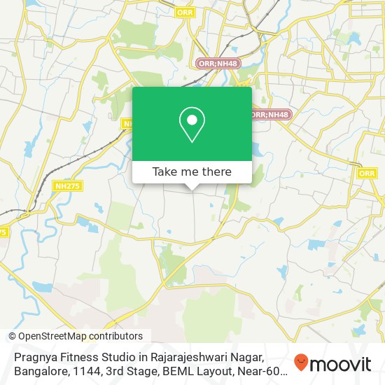 Pragnya Fitness Studio in Rajarajeshwari Nagar, Bangalore, 1144, 3rd Stage, BEML Layout, Near-60 Fe map