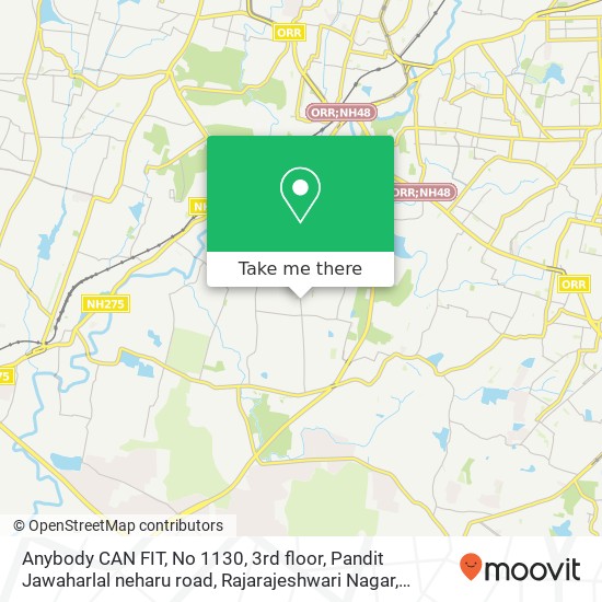 Anybody CAN FIT, No 1130, 3rd floor, Pandit Jawaharlal neharu road, Rajarajeshwari Nagar, Bangalore map