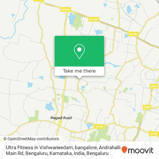 Ultra Fitness in Vishwaneedam, bangalore, Andrahalli Main Rd, Bengaluru, Karnataka, India map