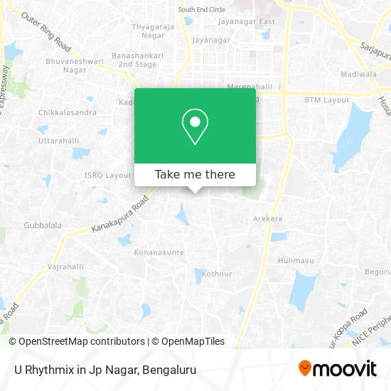 U Rhythmix in Jp Nagar map