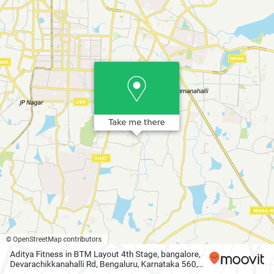 Aditya Fitness in BTM Layout 4th Stage, bangalore, Devarachikkanahalli Rd, Bengaluru, Karnataka 560 map