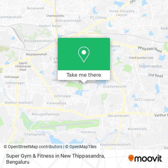 Super Gym & Fitness in New Thippasandra map