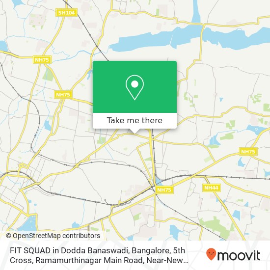 FIT SQUAD in Dodda Banaswadi, Bangalore, 5th Cross, Ramamurthinagar Main Road, Near-New Baldwin Res map