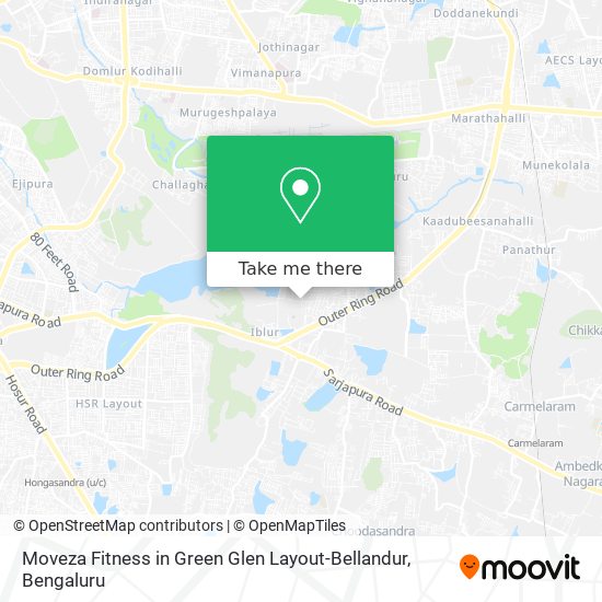 Moveza Fitness in Green Glen Layout-Bellandur map