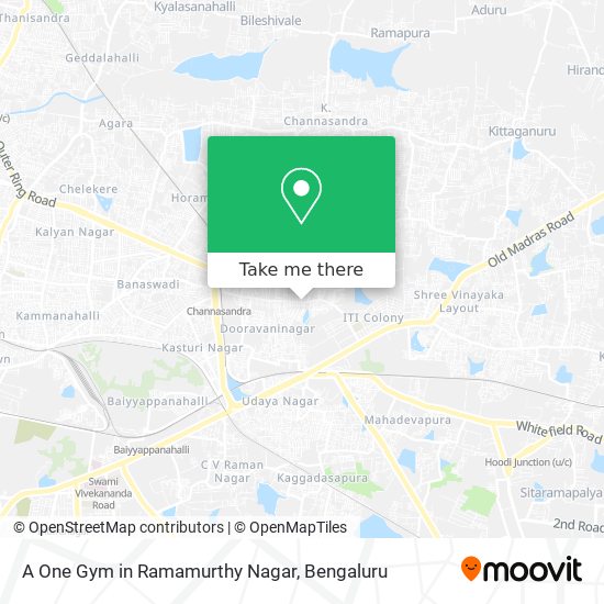 A One Gym in Ramamurthy Nagar map