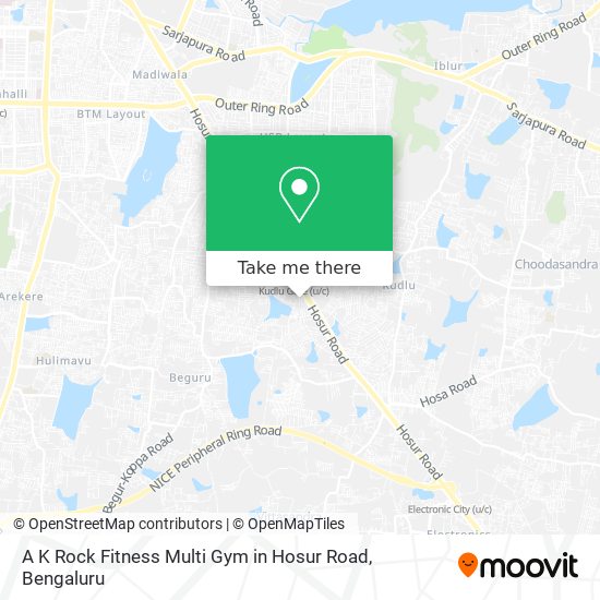 A K Rock Fitness Multi Gym in Hosur Road map
