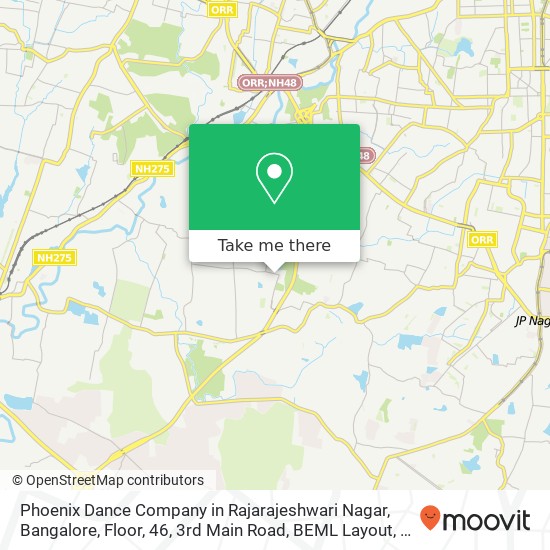 Phoenix Dance Company in Rajarajeshwari Nagar, Bangalore, Floor, 46, 3rd Main Road, BEML Layout, 5t map