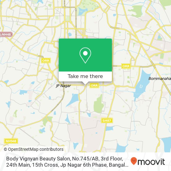 Body Vignyan Beauty Salon, No.745 / AB, 3rd Floor, 24th Main, 15th Cross, Jp Nagar 6th Phase, Bangalo map