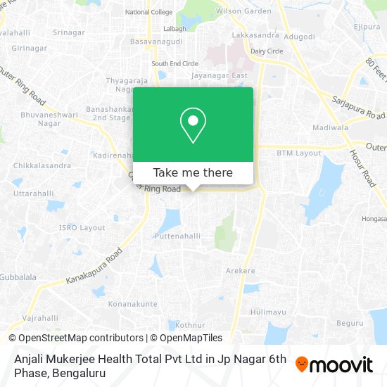 Anjali Mukerjee Health Total Pvt Ltd in Jp Nagar 6th Phase map