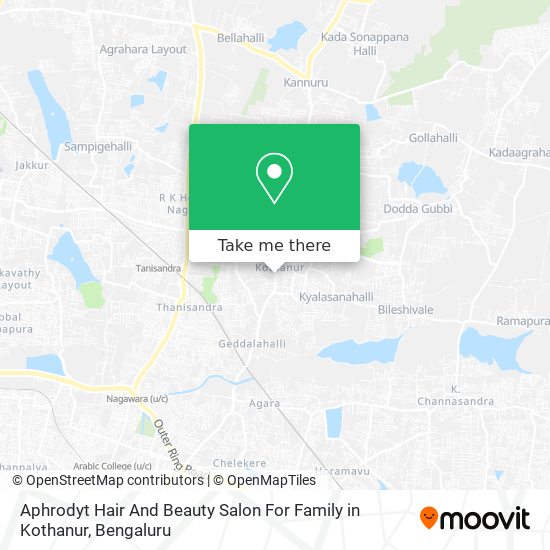 How to get to Aphrodyt Hair And Beauty Salon For Family in Kothanur in  Bengaluru by Bus or Train?