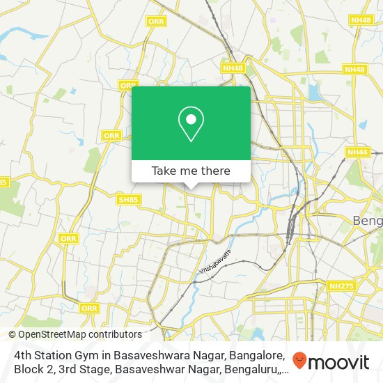 4th Station Gym in Basaveshwara Nagar, Bangalore, Block 2, 3rd Stage, Basaveshwar Nagar, Bengaluru, map