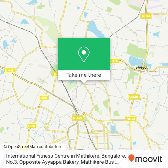 International Fitness Centre in Mathikere, Bangalore, No.3, Opposite Ayyappa Bakery, Mathikere Bus map