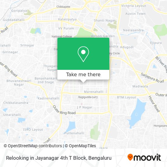 Relooking in Jayanagar 4th T Block map