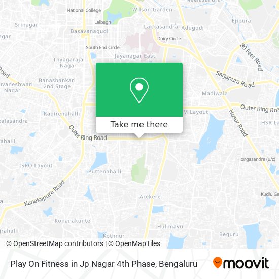 Play On Fitness in Jp Nagar 4th Phase map