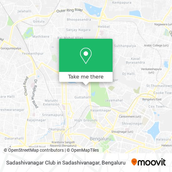 Sadashivanagar Club in Sadashivanagar map
