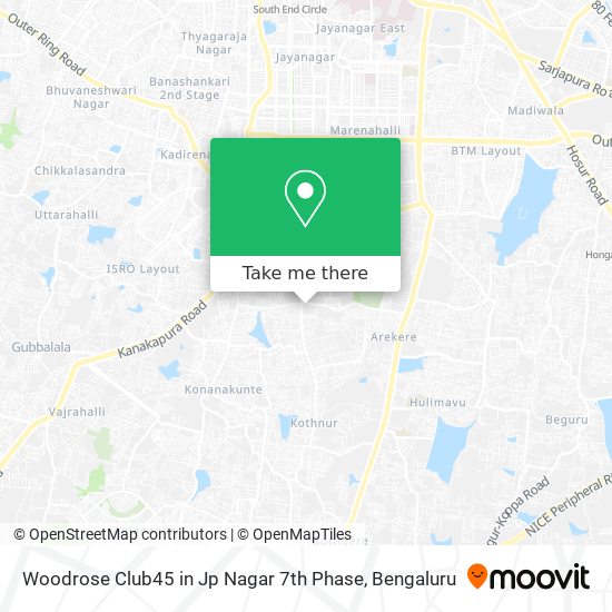Woodrose Club45 in Jp Nagar 7th Phase map