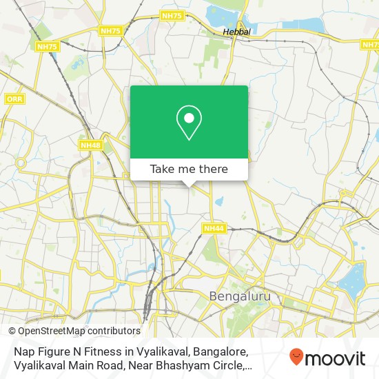 Nap Figure N Fitness in Vyalikaval, Bangalore, Vyalikaval Main Road, Near Bhashyam Circle, Sadashiv map