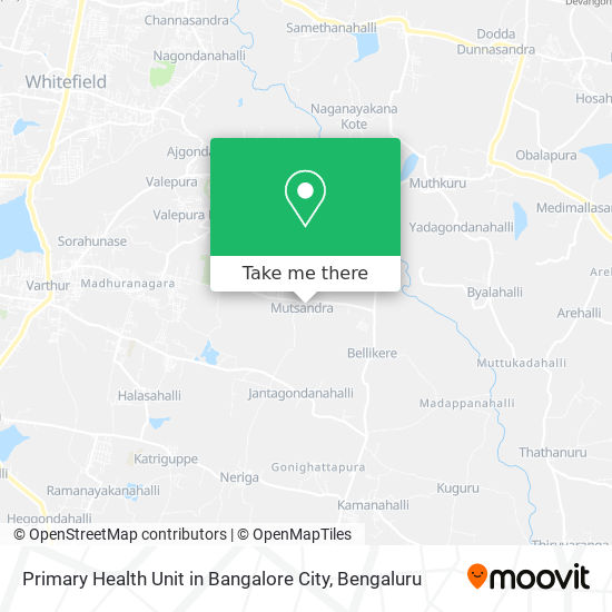 Primary Health Unit in Bangalore City map