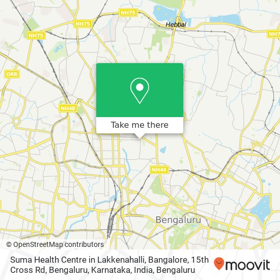Suma Health Centre in Lakkenahalli, Bangalore, 15th Cross Rd, Bengaluru, Karnataka, India map